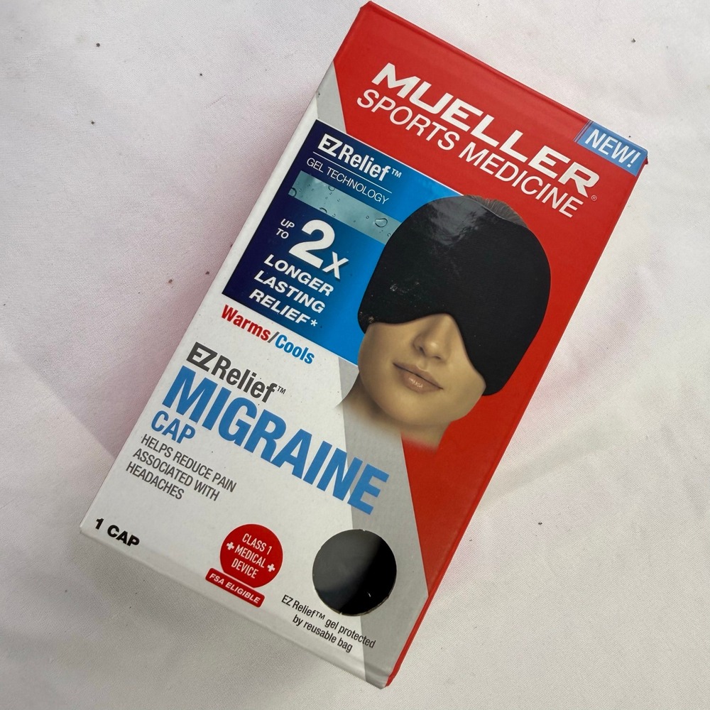 Mueller EZ Relief Migraine Cap Gel Technology Warms‎ Cools Pain Relief NEW